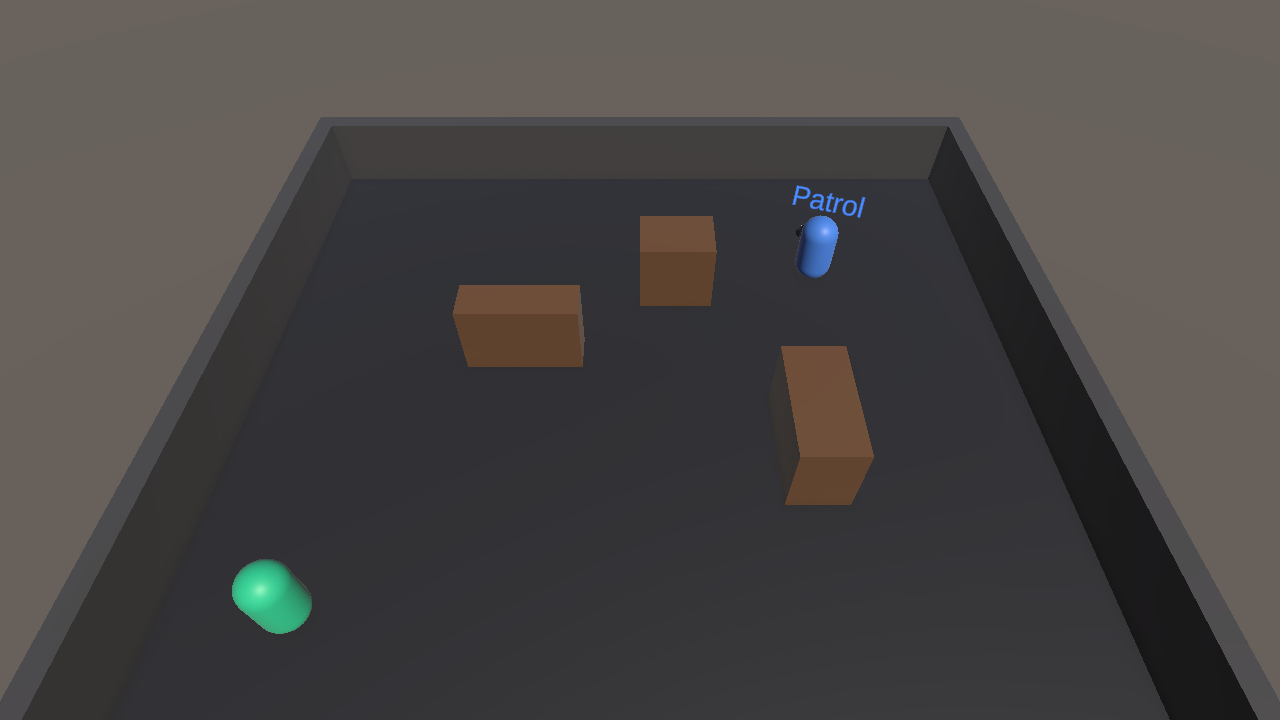 AI NPC attacking player in Unity behavior system demo